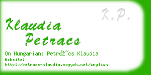 klaudia petracs business card